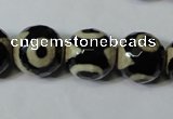 CAG4682 15.5 inches 14mm faceted round tibetan agate beads wholesale