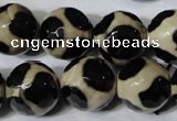 CAG4684 15.5 inches 16mm faceted round tibetan agate beads wholesale