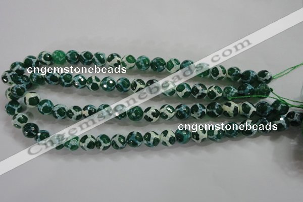 CAG4691 15.5 inches 10mm faceted round tibetan agate beads wholesale