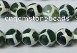 CAG4692 15.5 inches 12mm faceted round tibetan agate beads wholesale