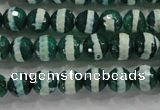 CAG4695 15.5 inches 8mm faceted round tibetan agate beads wholesale