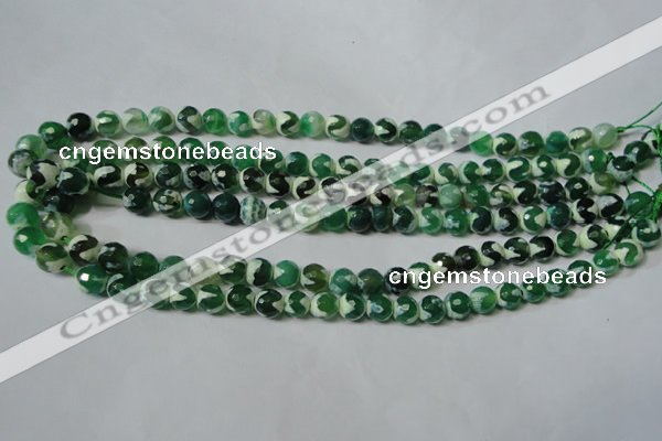 CAG4700 15.5 inches 8mm faceted round tibetan agate beads wholesale