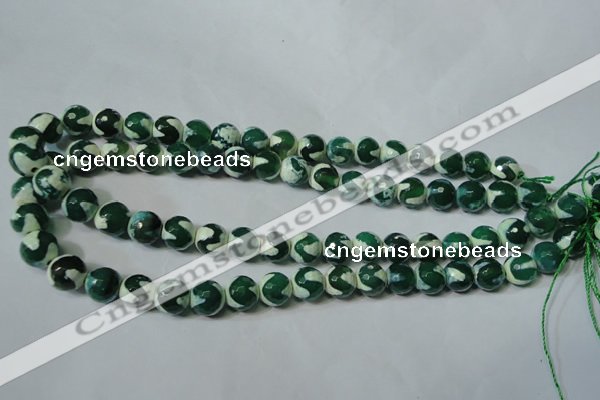 CAG4701 15.5 inches 10mm faceted round tibetan agate beads wholesale