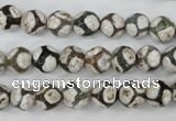 CAG4705 15 inches 8mm faceted round tibetan agate beads wholesale
