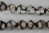 CAG4706 15 inches 10mm faceted round tibetan agate beads wholesale
