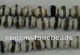 CAG4721 15 inches 6mm faceted round tibetan agate beads wholesale