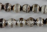 CAG4724 15 inches 10mm faceted round tibetan agate beads wholesale