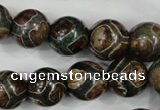 CAG4738 15 inches 14mm round tibetan agate beads wholesale