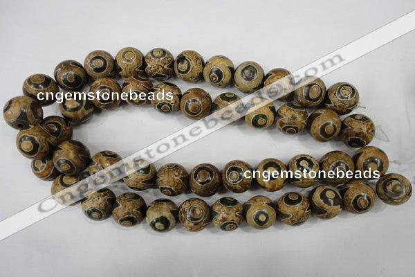 CAG4750 15 inches 16mm round tibetan agate beads wholesale