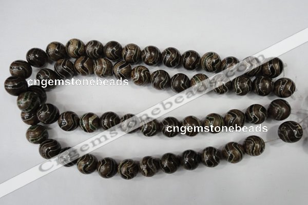 CAG4754 15 inches 14mm round tibetan agate beads wholesale