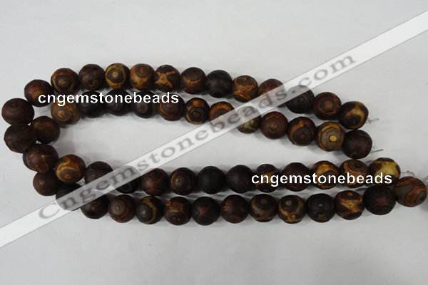 CAG4762 15 inches 14mm round tibetan agate beads wholesale