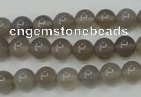 CAG4771 15 inches 8mm round grey agate beads wholesale