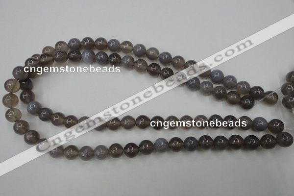 CAG4772 15 inches 10mm round grey agate beads wholesale