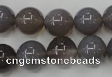 CAG4774 15 inches 14mm round grey agate beads wholesale