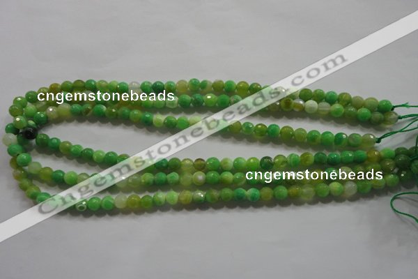 CAG4780 15.5 inches 6mm faceted round fire crackle agate beads