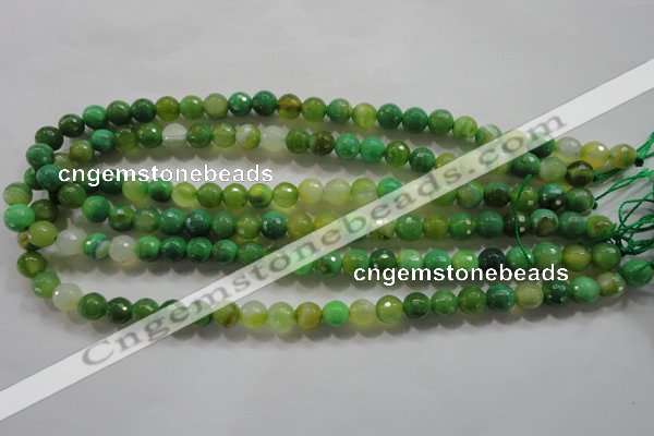 CAG4781 15.5 inches 8mm faceted round fire crackle agate beads