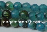 CAG4786 15.5 inches 6mm faceted round fire crackle agate beads