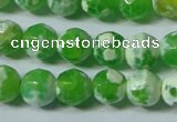 CAG4790 15.5 inches 6mm faceted round fire crackle agate beads