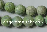 CAG4792 15.5 inches 12mm faceted round fire crackle agate beads