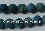 CAG4799 15.5 inches 10mm round matte druzy agate beads wholesale