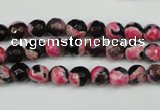 CAG4801 15 inches 6mm faceted round fire crackle agate beads