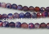 CAG4802 15 inches 6mm faceted round fire crackle agate beads