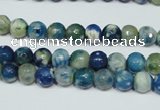 CAG4805 15 inches 6mm faceted round fire crackle agate beads