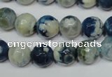 CAG4807 15 inches 10mm faceted round fire crackle agate beads