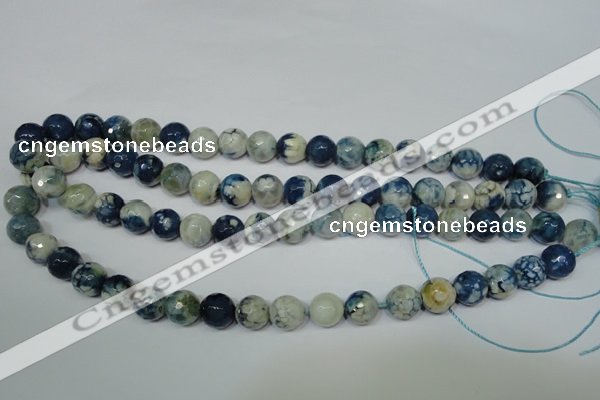 CAG4807 15 inches 10mm faceted round fire crackle agate beads