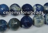 CAG4808 15 inches 12mm faceted round fire crackle agate beads