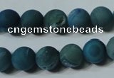 CAG4820 15.5 inches 12mm round matte druzy agate beads wholesale