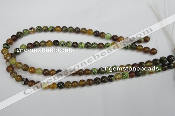 CAG4832 15 inches 8mm round dragon veins agate beads wholesale