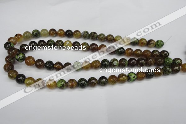 CAG4833 15 inches 10mm round dragon veins agate beads wholesale