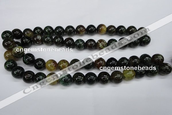 CAG4835 15 inches 14mm round dragon veins agate beads wholesale