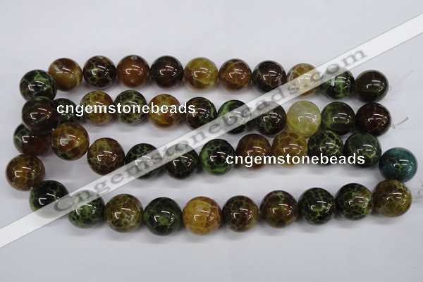 CAG4836 15 inches 16mm round dragon veins agate beads wholesale