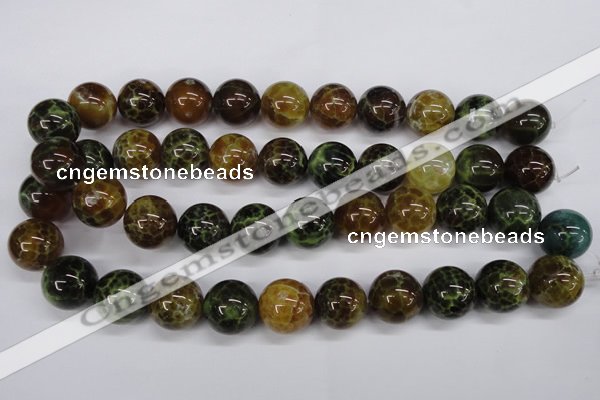 CAG4837 15 inches 18mm round dragon veins agate beads wholesale