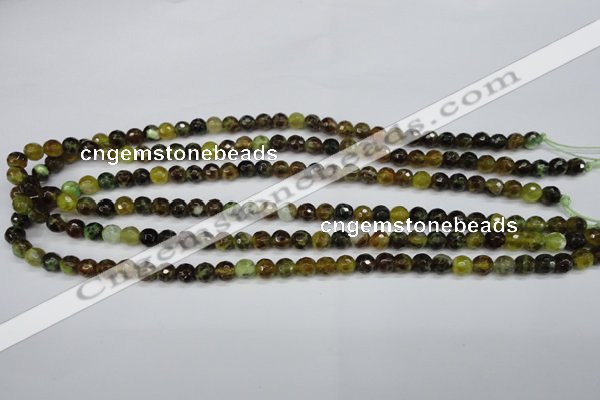 CAG4841 15 inches 6mm faceted round dragon veins agate beads