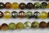 CAG4842 15 inches 8mm faceted round dragon veins agate beads