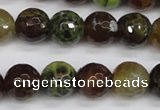 CAG4844 15 inches 12mm faceted round dragon veins agate beads