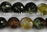 CAG4845 15 inches 14mm faceted round dragon veins agate beads