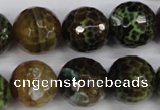 CAG4846 15 inches 16mm faceted round dragon veins agate beads