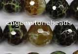 CAG4847 15 inches 18mm faceted round dragon veins agate beads