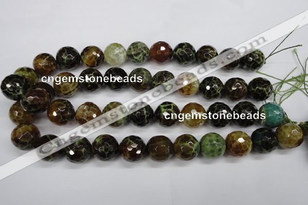 CAG4847 15 inches 18mm faceted round dragon veins agate beads