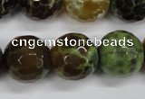 CAG4848 15 inches 20mm faceted round dragon veins agate beads