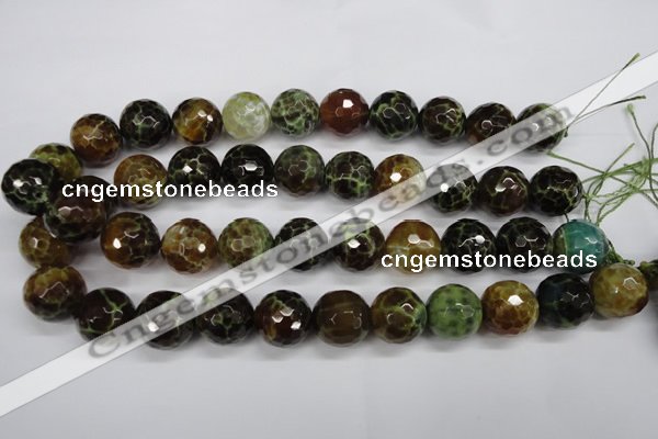 CAG4848 15 inches 20mm faceted round dragon veins agate beads