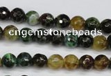 CAG4851 15 inches 6mm faceted round dragon veins agate beads