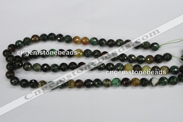 CAG4853 15 inches 10mm faceted round dragon veins agate beads