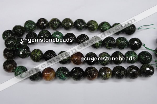 CAG4857 15 inches 18mm faceted round dragon veins agate beads