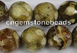 CAG4867 15 inches 18mm faceted round dragon veins agate beads