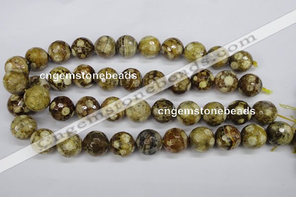 CAG4867 15 inches 18mm faceted round dragon veins agate beads